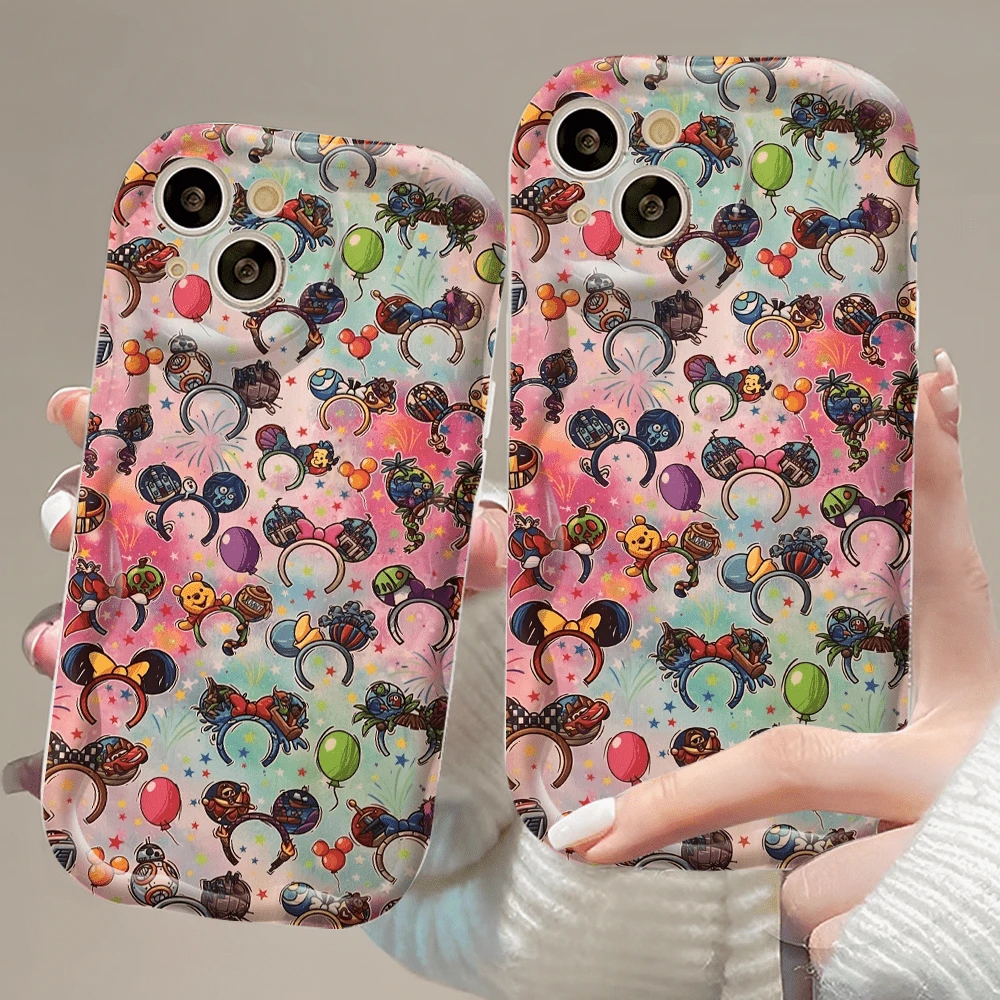 Disney. What Minnie Mouse Themed Phone Case Featuring Fun Character Headbands And Colorful Balloons. Compatible With IPhone 17, 16, 15, 14, 13, 12, And 11 Pro Models. Made Of TPU, With Shockproof Protection. A Perfect Gift For Family, Friends, Birthdays, Holidays, And Special Occasions. - trắng - Xem 1