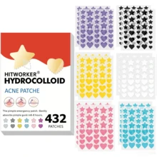 432 piezas/caja Parches de acné con forma de estrella de amor de hidrogel, sin alcohol, insípidos, no irritantes, que cubren el acné y los defectos, parches de acné de alta calidad con ácido salicílico y aceite de árbol de té, regalos navideños - Multicolor - Ver 1