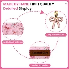 Lionheart Glory Dog Collar Pink Bow Pattern Adjustable Pet Collar For Dogs Male Female Dogs Summer Pet Collars - White - View 3