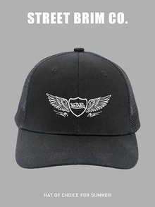 1pc Unisex Von-Dutchs Vintage Print Gorras Para Hombre Original Baseball Cap Trucker Hat Mesh Embroidery Peaked Hat For Men, Sun Hat, Curved Brim, Dad Cap. Suitable For Daily Use And Outdoor Activities. Outdoor Adjustable Sun Cap. Spring-Summer Travel, Tourism, Beach Vacation Hat.Best Gifts For Dad And Mom And 4th July. - Trucker hat 1 - 查看 2