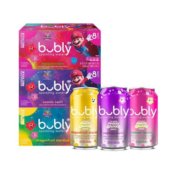 Bubly Water & Meteor Variety Pack 12 Fl Oz (24 Pack)
