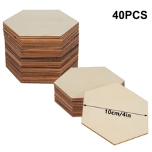 Bộ 10/20/40 miếng gỗ hình lục giác chưa hoàn thiện, kích thước 4 inch (khoảng 10cm), thích hợp cho việc tự làm đồ thủ công như vẽ tranh, khắc gỗ, nhuộm màu, chạm khắc và các hoạt động thủ công khác. - hình lục giác - Xem 16