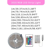 单条电池盒供电（标准电池）RGB LED灯带，采用3535 SMD LED，配备24键红外遥控器，可调光和变色，便携式室内外装饰照明，适用于房间、露营、派对等场合。 - Battery Box - 24 Key 3535 RGB - 查看 4