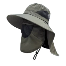 1pc Detachable Outdoor Sun Protection Hat, Breathable Fishing/Hiking Cap With Face Mask, UV Protection - Multicolor - View 9