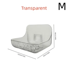 1pc No Drill Wall Mounted Adhesive Storage Rack, Transparent Plastic Bathroom Organizer With Drainage, Waterproof Bathroom Shelf For Cosmetics, Toiletries, Kitchen, Available In 2 Sizes - A - View 8