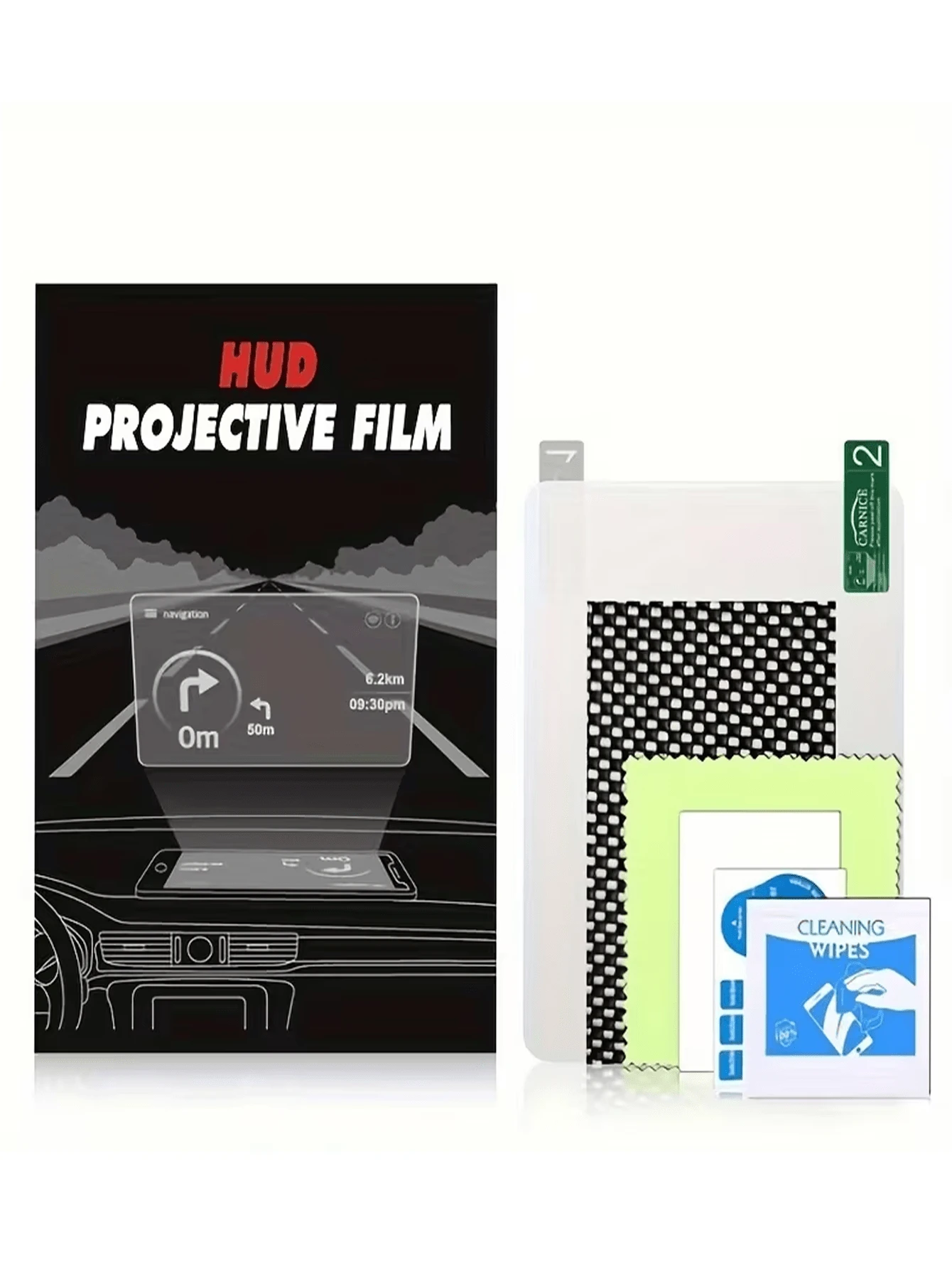 1 miếng phim phản quang trong suốt HD dành cho màn hình hiển thị HUD trên ô tô, dán kính chắn gió cho hệ thống định vị HUD, nhìn rõ cả ngày lẫn đêm. - A - Xem 1