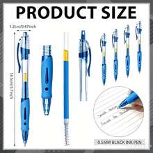 22pcs Large Capacity Ballpoint Pen Set, Blue Ink, Comfortable Grip Quick-Drying, [2pcs Pens + 20pcs Refills] 0.5mm Fine Tip, Smooth Writing, Ideal For Note-Taking And Writing, Perfect For Office And Study, Great Gift For Birthday, Christmas, Halloween, Valentine's Day, New Year, Friends, And Easter - 22pcs - View 3