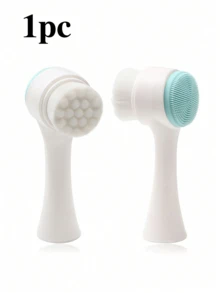 Double-Sided Double-Ended Facial Cleansing Brush, 2 Colors Available (Blue And Pink) Soft Bristle Silicone Face Brush, Manual Deep Pore Cleansing Brush, Blackhead Removal Facial Cleansing Tool, Suitable For Sensitive Skin/Home/Travel, Facial Skincare Tool - Multicolor - View 14