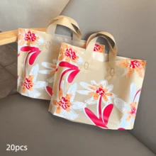 50个9.8 x 13.8英寸派对礼服包装袋，女士购物袋，高端装饰包装袋，加厚防水便携大容量手提袋，花卉图案包装袋，户外旅行日常手提袋。装饰礼品包装袋，可重复使用包装袋，适用于节日、新年、婚礼、派对、购物、生日礼品袋、派对装饰礼品袋。 - 包裝袋 - 查看 12
