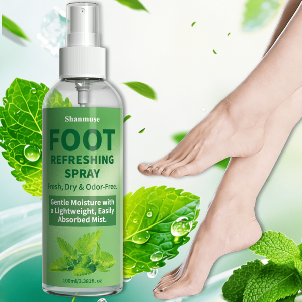 1PC 24H Foot Freshening Spray Deodorant For Smelly Sweaty Feet, Natural Mint Kelp Orange Extract Lightweight Mist, Quick Dry Fast Absorbing Shoe Sock Refresher, Gentle Non-Pungent Odor Eliminator Spray For Hiking Gym Sports Travel Daily Use, Fresh Dry Odor-Free Foot Care Solution 100ml