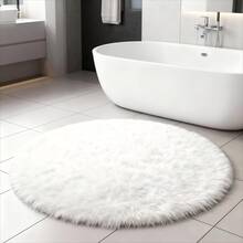1pc White Round Carpet, Cute & Cozy Style, Decorative Rug, Bedroom Decor, Small Rug, Carpet, Home Decor, Living Room Carpet, Small Living Room Rug, Bedroom Rug, Living Room Home Decor, Outdoor Rug, Washable Carpet - Multicolor - View 5