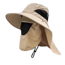1pc Detachable Outdoor Sun Protection Hat, Breathable Fishing/Hiking Cap With Face Mask, UV Protection - Multicolor - View 10