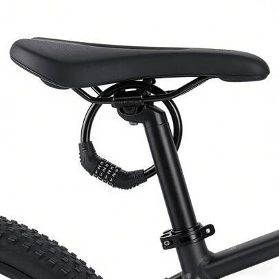 1个4位密码自行车锁，无钥匙便携式组合锁，加厚环锁，适用于户外骑行防盗安全