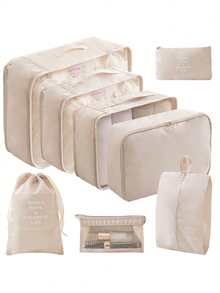 8pcs Lightweight Packing Cubes - Includes Shoe Bag, Clothes Organizer System Suitable For Backpack/Suitcase, Essential For College Dorm & Travel - Multicolor - View 1
