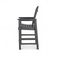 3-Piece HDPE Bar-Height Patio Bistro Set 42.1" Square High Top Pub Table + 2 Bar Chairs All-Weather Outdoor Dining Set Gray - 灰1 - 查看 9