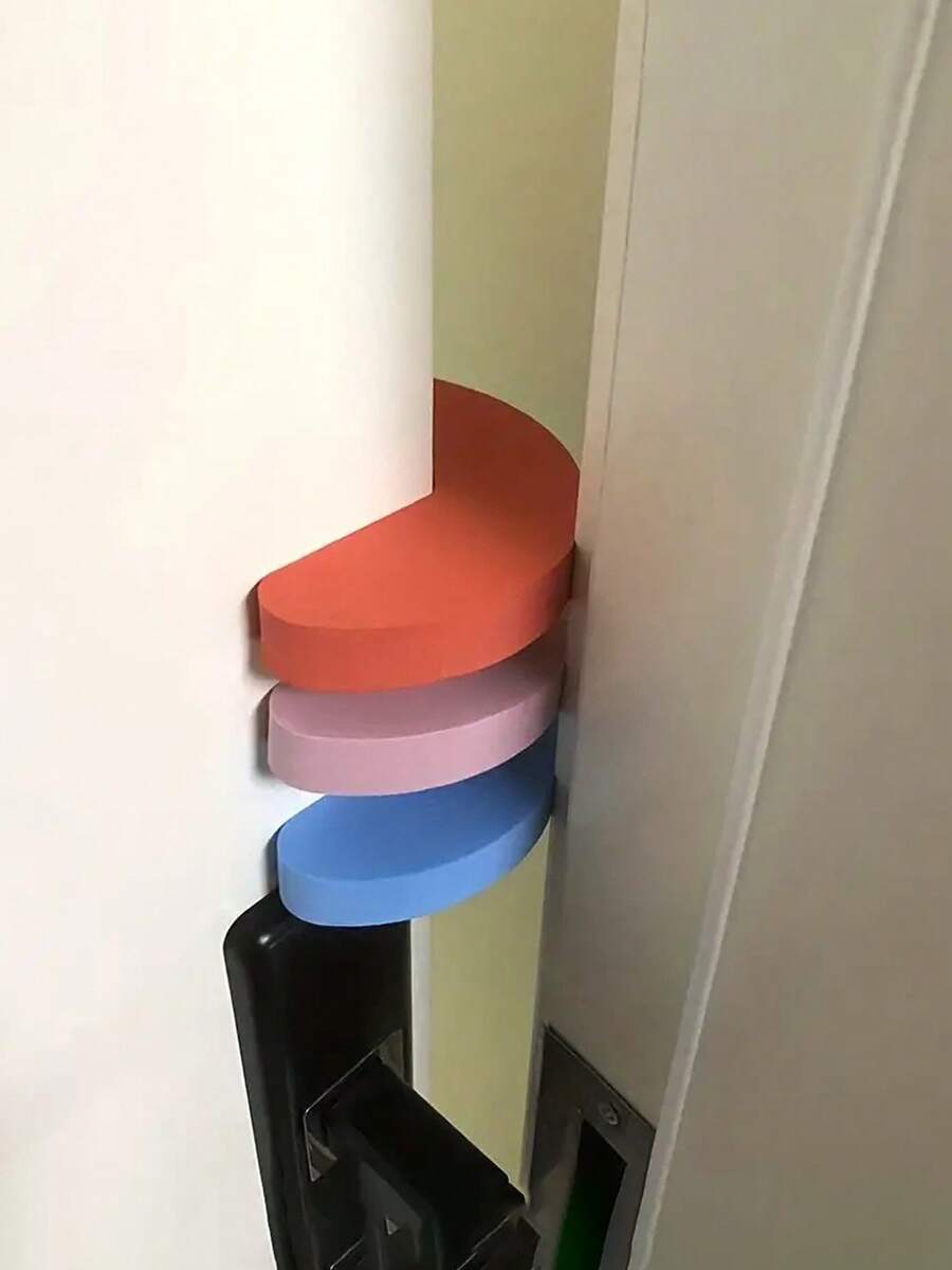 5pcs Random Color Child Safety Door Stopper, Baby Finger Pinch Guard, Door Jammer, Toddler Anti-Pinch Hand Protection - Multicolor - View 1