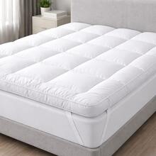King Size 400 Thread Count Quilted Pillow Top – Protection And Greater Durability - 白色 - 查看 8
