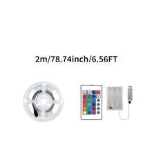 单条电池盒供电（标准电池）RGB LED灯带，采用3535 SMD LED，配备24键红外遥控器，可调光和变色，便携式室内外装饰照明，适用于房间、露营、派对等场合。 - Battery Box - 24 Key 3535 RGB - 查看 13