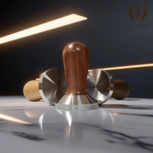 1pc Italian Coffee Tamper, Coffee Tamper, Comfortable Wooden Handle, Smooth Stainless Steel Base, Diameter: 51/53/58mm - Multicolor - View 7