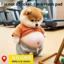 Cute Corgi Anti-Collision Sticker, 3D Stereo Door Wall Fridge Anti-Collision Sticker, Funny Pet Themed Soft Silicone Decorative Sticker, Creative Kawaii Home Decor Accessory, Dog Big Belly Squeeze Stress Relief Anti-Collision Sticker - Suitable For Daily Home Decor Or DIY Creation - Multicolor - View 10