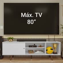 Mueble Mesa Para Tv Rack Madesa Torino Hasta 80'' Blanco - Multicolor - Ver 5