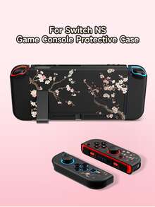 一套中国风花卉图案游戏机配件，兼容Switch2 (2025)/Switch NS/Switch OLED游戏机，包含保护壳/手柄套/收纳袋，TPU软壳材质，时尚实用，带便携支架，防震、防刮、防污，浪漫礼物 - 彩色 - 查看 13