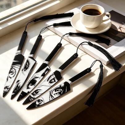 إشارات كتب أكريليك ذات موضوع أنمي ثنائي الأبعاد، إشارات كتب أكريليك إبداعية مصممة بشكل سكين مع عيون فتاة أنمي، هدايا عيد للمعجبين بالأنمي، هواة الأبعاد ، عشاق الكتب، الأصدقاء والزملاء