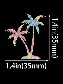 4pcs "Palm Tree Island" Creative Shiny Rearview Mirror Stickers Suitable For Cars, Trucks, Motorcycles, Sparkling Stickers, Super Easy To Apply And Remove Without Residue - Coconut Trees - View 11