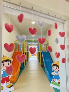 7件套少女房装饰挂帘，心形门帘，马卡龙色卧室隔断帘，免打孔宿舍床帘，带吸盘的氛围玄关挂帘 - 馬卡龍 - 查看 5