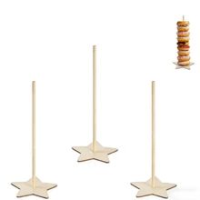 3 piezas Soporte de exhibición de donas de madera - Perfecto para decoración de cumpleaños, boda y fiesta - Albaricoque - Ver 22