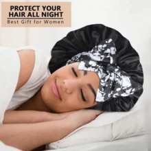1/2 buah [Topi Tidur Satin Merah Muda] Topi Tidur Satin Merah Muda Lembut dan Mewah - Dengan Tali Serut yang Dapat Diatur dan Hiasan Pita, Desain Ruffle yang Nyaman Pas di Kepala, Melindungi Rambut | Topi Satin | Tekstur Satin Halus, Cocok untuk Pria dan Wanita - MultiWarna - View 5