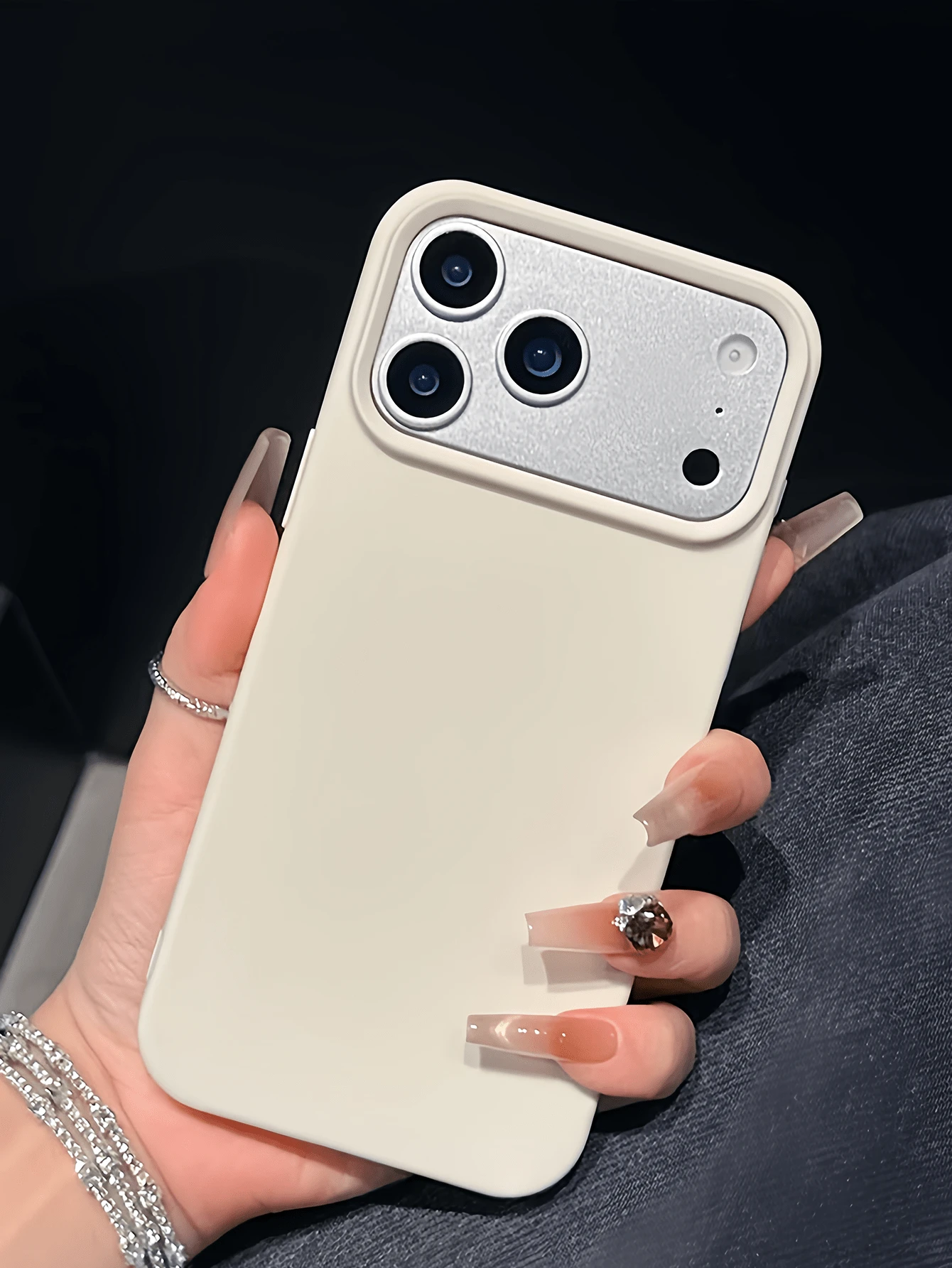 1 chiếc ốp lưng điện thoại TPU mềm chống sốc tối giản màu trắng mờ, bảo vệ toàn diện chống trầy xước, tương thích với Apple 17, 16, 15, 14, 13, 12, 11 Pro Max, Air - trắng - Xem 1