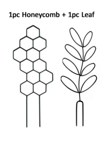 蜂巢式植物攀爬架與防鏽塑膠支撐樁，適用於盆栽藤蔓與花卉，室內外盆栽省空間園藝支撐架 - 多色 - 查看 16