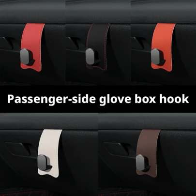1 件装，黑色、红色、棕色可选，汽车专用挂钩，乘客座椅储物盒挂钩，手机支架收纳小工具，金属小挂钩，绒面材质，承重力强，汽车用品齐全，经久耐用且美观，适用于所有车型