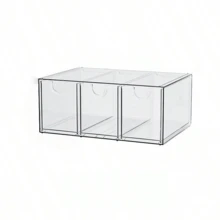 亚克力透明大容量桌面抽屉式收纳盒，适合存放化妆品和面膜。可用于堆叠存放口红，也可作为办公文具收纳盒。适用于客厅、餐厅、厨房、卧室、办公室等场所，也适合家庭聚会、婚礼和节日庆典等场合。 - 無色 - 查看 7