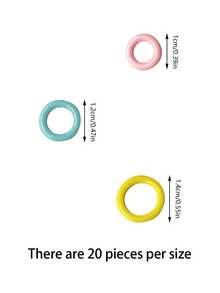 60pcs Tri-Color Woven Stitch Markers, 20pcs Each In Pink, Blue And Yellow. Color-Coded For Easy Size Identification. Closed-Loop Design Is More Secure Than Open-Style, Preventing Markers From Falling Off. Suitable For Knitting, Crochet, And Various DIY Projects To Mark Stitches And Rows. - Marking Buckle - View 7