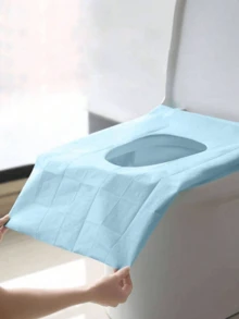 100/50/20入拋棄式馬桶座墊套，40*60cm可攜式馬桶墊，適用於戶外、飯店、醫院、旅行及公共廁所，乾淨衛生，告別髒污 (100入藍色) - 藍色 - 查看 3