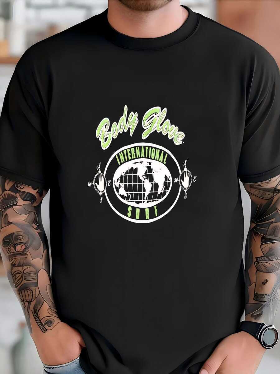 Mens Vintage Body Glove American Surfing Style Sweatshirt T-Shirt - Black - View 1