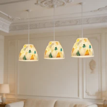 1pc Healing Atmosphere Art Design Shell Lamp Shade, Handmade Glass Inlay, Suitable For Various Lighting Fixtures, Home Decor Gift (Lamp Shade Only) - Tricolor Small - View 4
