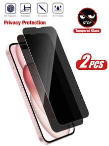 XINHONGYU 2片装隐私屏幕保护膜，适用于 16/15/15 Plus/15 Pro/15 Pro Max，生日礼物，送给家人和朋友，钢化玻璃材质，防窥视，手机屏幕保护膜，手机配件，防水，防震，防摔，防刮，防指纹，全覆盖 - 無色 - 查看 31