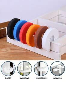 5pcs Random Color Child Safety Door Stopper, Baby Finger Pinch Guard, Door Jammer, Toddler Anti-Pinch Hand Protection - Multicolor - View 4