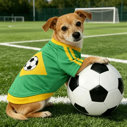 轻便网眼宠物服装，透气两腿狗狗短袖T恤，适合日常穿着