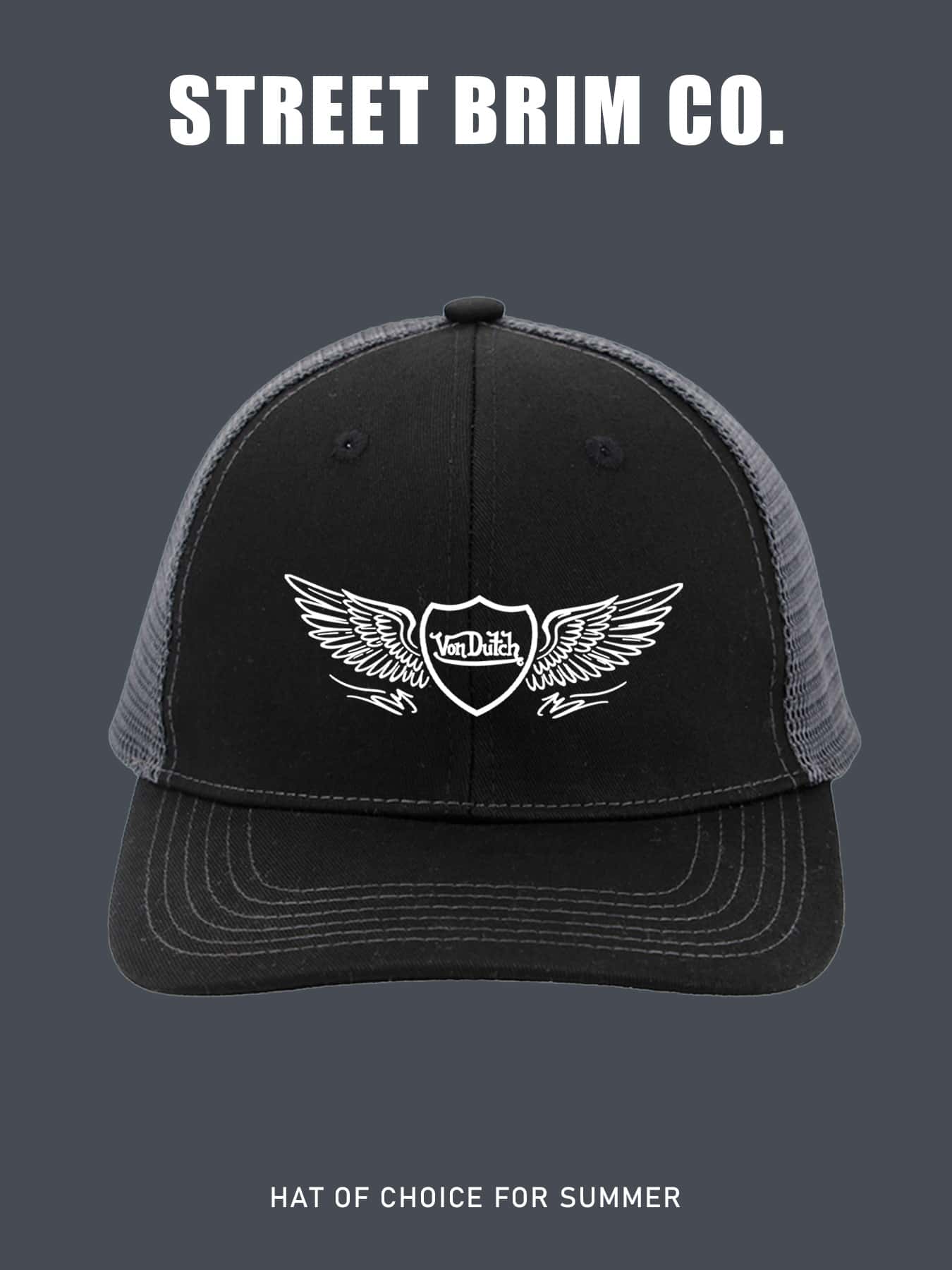 1pc Unisex Von-Dutchs Vintage Print Gorras Para Hombre Original Baseball Cap Trucker Hat Mesh Embroidery Peaked Hat For Men, Sun Hat, Curved Brim, Dad Cap. Suitable For Daily Use And Outdoor Activities. Outdoor Adjustable Sun Cap. Spring-Summer Travel, Tourism, Beach Vacation Hat.Best Gifts For Dad And Mom And 4th July. - Trucker hat 1 - 查看 1