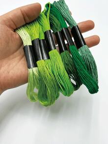 24 piezas/50 piezas de hilo de bordar de colores surtidos, hilo de 6 hebras de 8m de longitud completa, paquetes de colores aleatorios, adecuado para punto de cruz, manualidades de tela, adornos de borlas, decoración hecha a mano y proyectos de costura - Cable - Ver 4