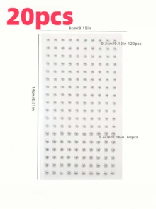 一套180件防水假穿孔饰品，包括自粘唇环、眉环、鼻环和肚脐环 - 彩色 - 查看 17