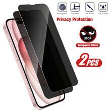 XINHONGYU 2片装隐私屏幕保护膜，适用于 16/15/15 Plus/15 Pro/15 Pro Max，生日礼物，送给家人和朋友，钢化玻璃材质，防窥视，手机屏幕保护膜，手机配件，防水，防震，防摔，防刮，防指纹，全覆盖 - 無色 - 查看 20