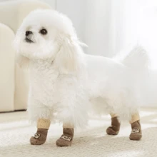 4pcs Anti-Slip Dog Socks - Durable Polyester Paw Protectors, Prevent Licking, Suitable For Indoor/Outdoor Dogs & Cats, Comfortable Pet Shoes, Anti-Slip Cat Dog Shoes, All-Season Indoor Use, Dog Paw Protectors, Breathable Outdoor Accessories, Portable For Pet Lovers - Multicolor - View 14