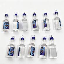 5/10 piezas Colgante de botella de vino de resina, accesorios para hacer joyas DIY como aretes, collares, llaveros - Multicolor - Ver 7