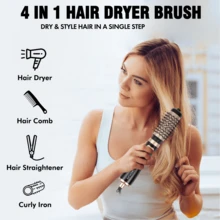 DAILYLIFE Rotating Hair Dryer Brush, Hot Air Spin Brush Set With 2 Inch And 1.5-Inch Brushes, Ionic Function And ALCI Safety Plug - US A Type Plug(110-127V) - View 5