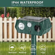 OBOVAY Solar Powered Ultrasonic Animal Repeller, Infrared Sensor, Wide Coverage, Dual Repelling Modes, IP44 Waterproof - Repels Squirrels, Snakes, Mice, Cats, Dogs, Suitable For Outdoor Garden, Yard, Villa, Park, Farm - Multicolor - View 3